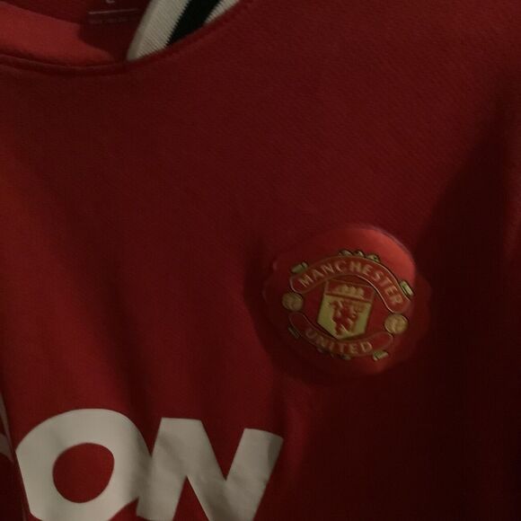 Boot leg MANCHESTER UNITED 2011 2012 HOME FOOTBALL SOCCER JERSEY mens size large - Picture 2 of 5